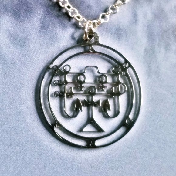 Baroque Vintage Jewelry - Andras Goetic Goetia Sigil Silver Necklace